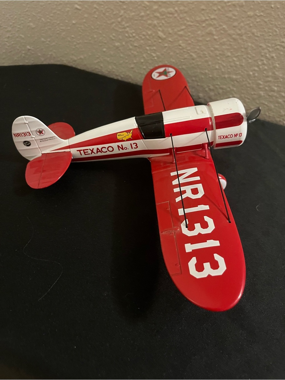 No.13 Red & White Racing Biplane Toy